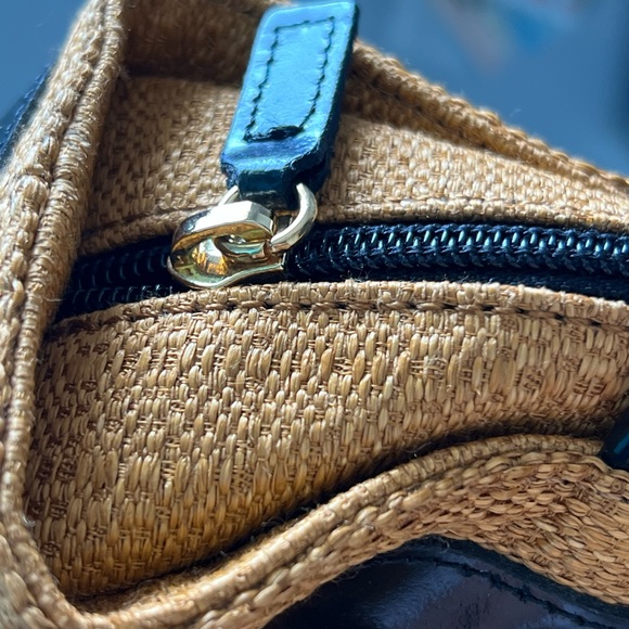 Paloma Picasso hard to find straw patent leather bag tan and black - Picture 9 of 9